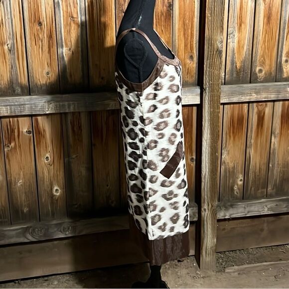 Diane von Furstenberg dress pockets cotton silk blend brown tan 10 FIRM on PRICE - Picture 4 of 5